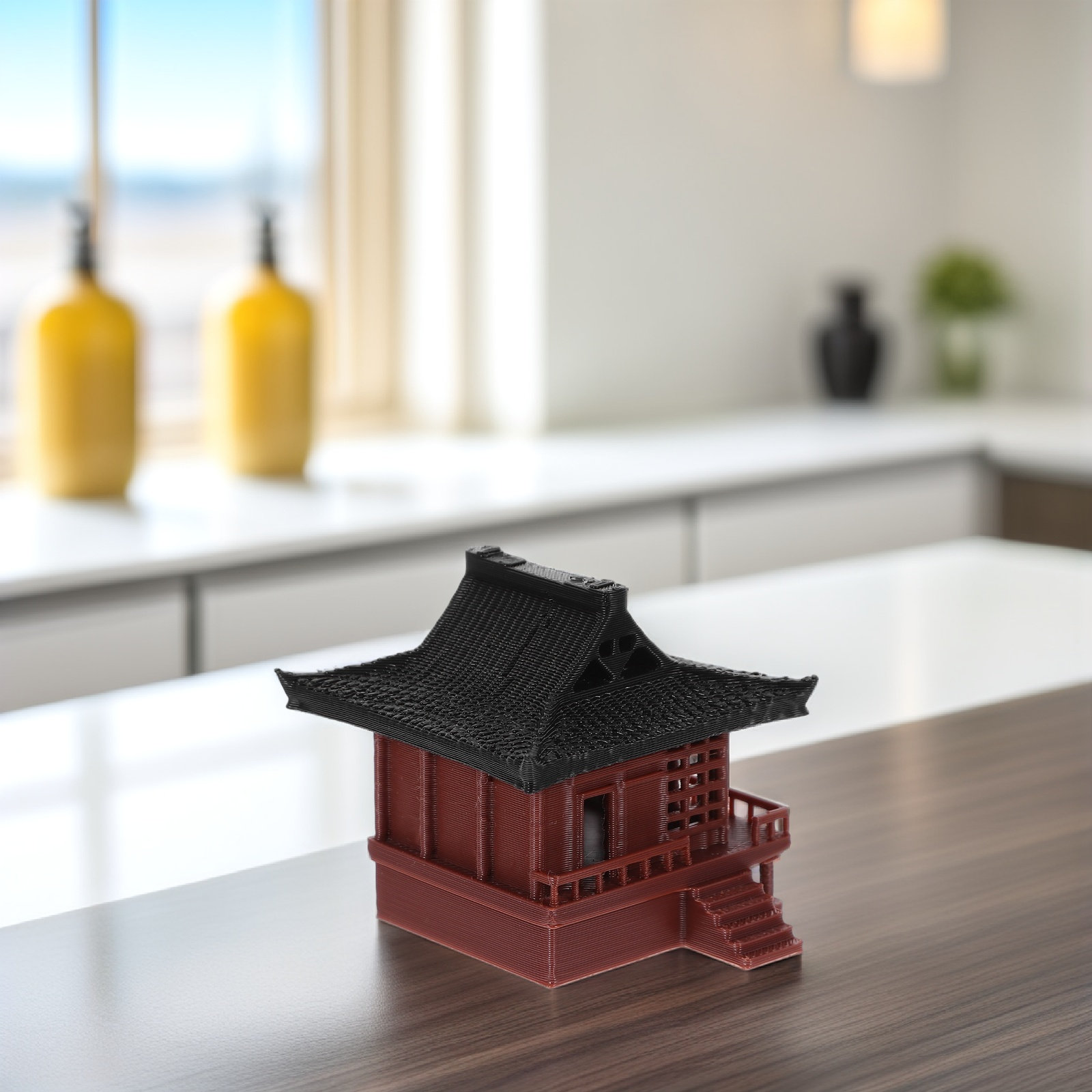 Bonsai Garden With Sand - Miniatuur Chinees Stijl Paviljoen Ornament voor