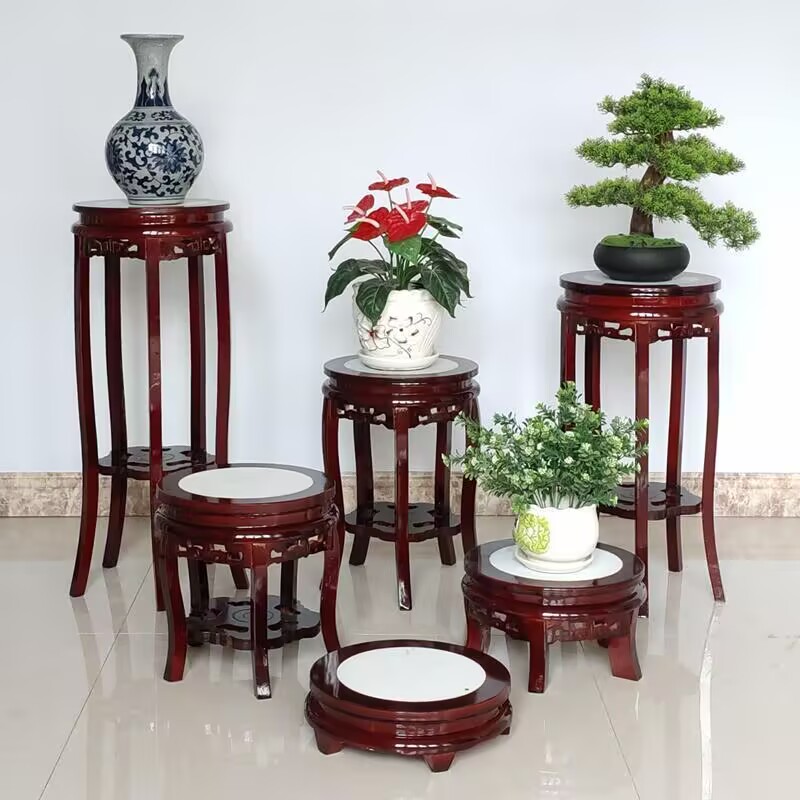 Bonsai Garden Display Stands - Ebbenhout Ronde Tafel Ambachten Staande Bloem