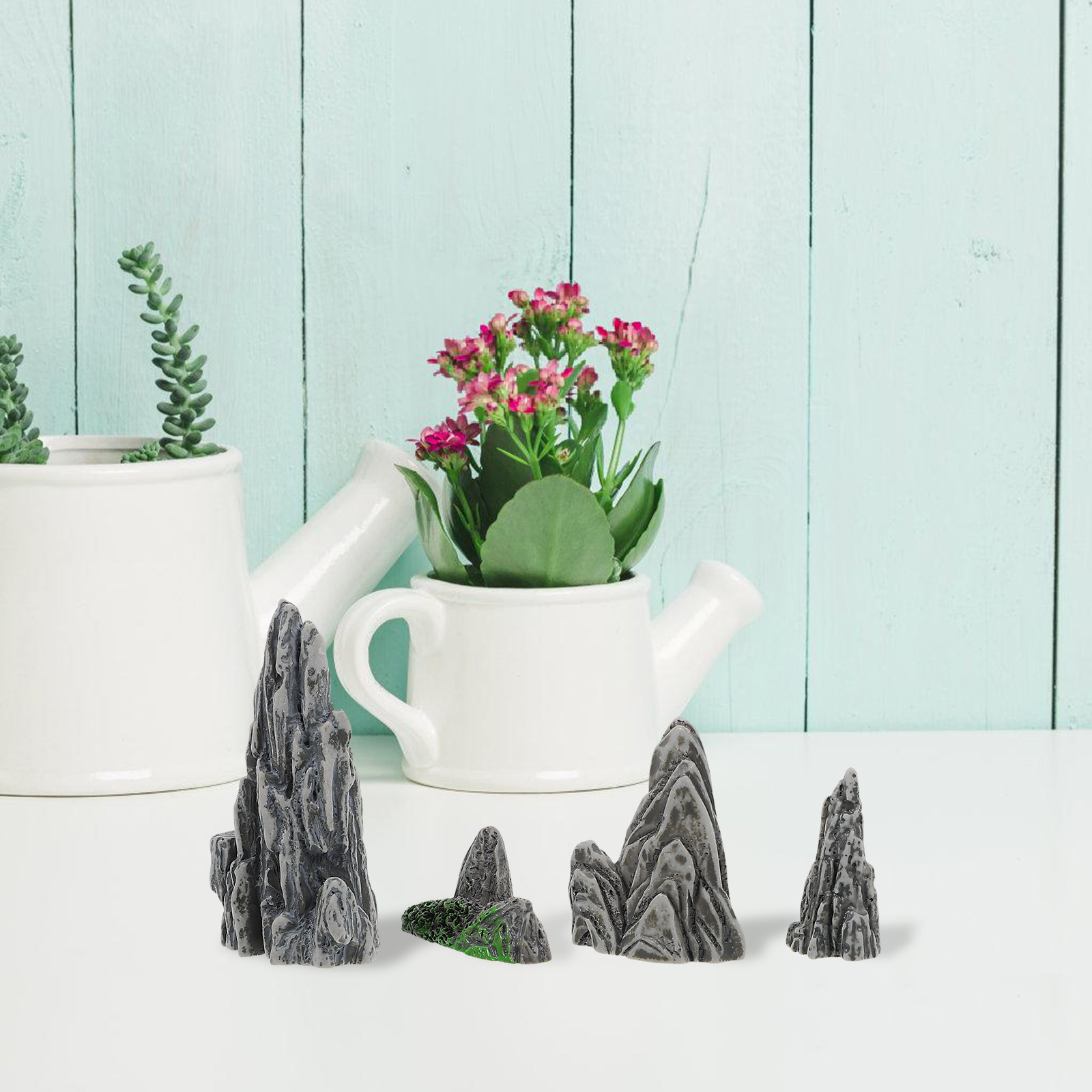 Bonsai Garden With Sand - Miniatuur Rotstuin Bonsai Decor 4 stuks