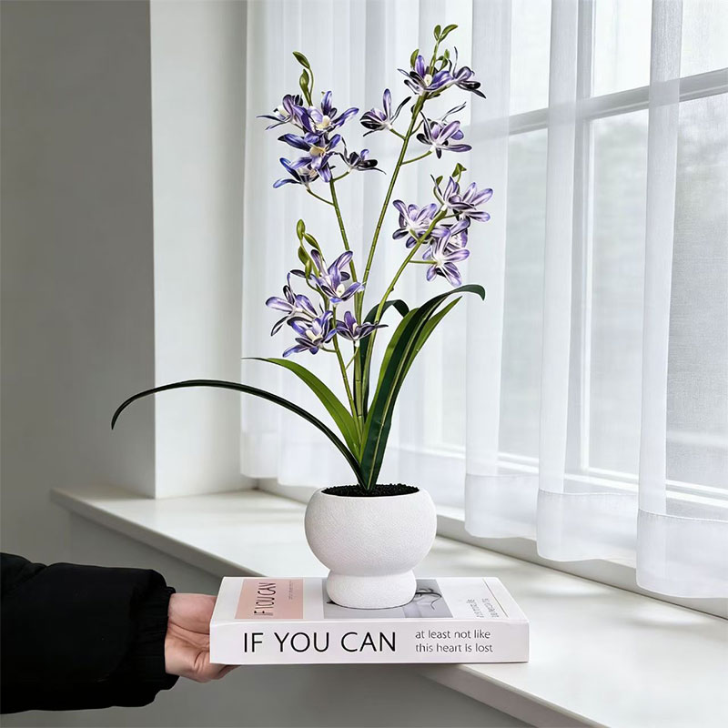 Bonsai Garden With Sand - Nieuwe Springende Orchidee Zwarte Zandpot Simulatie