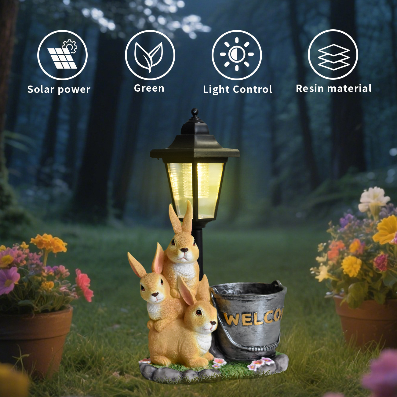 Nieuwe konijnen-vormige zonne- - Bonsai Garden Accessories recensie en prijs